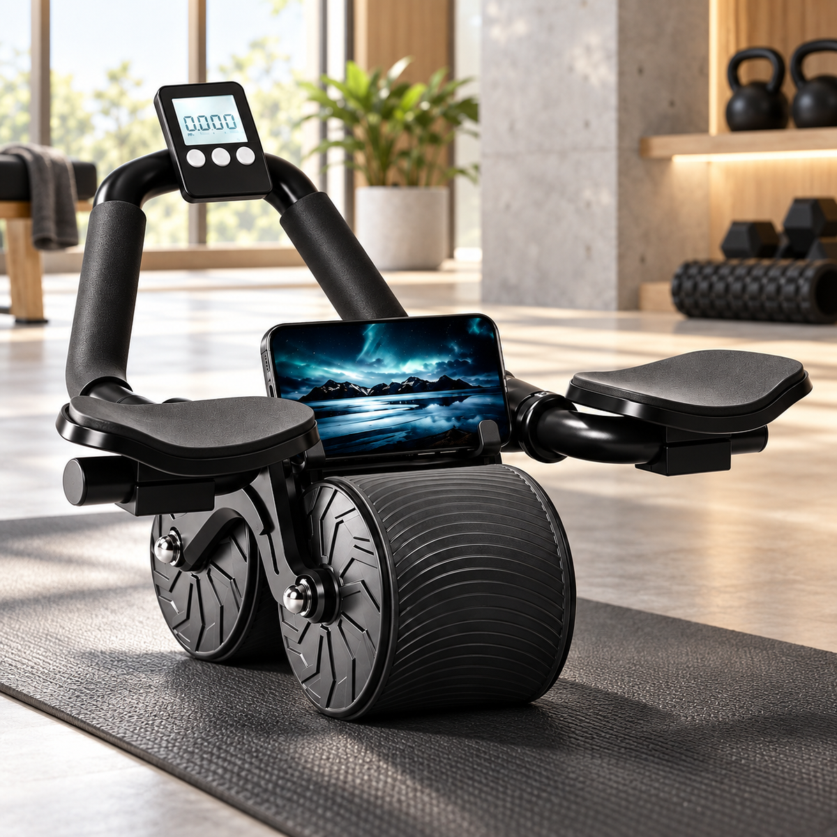 Automatic Rebound Ab Roller with Digital Display
