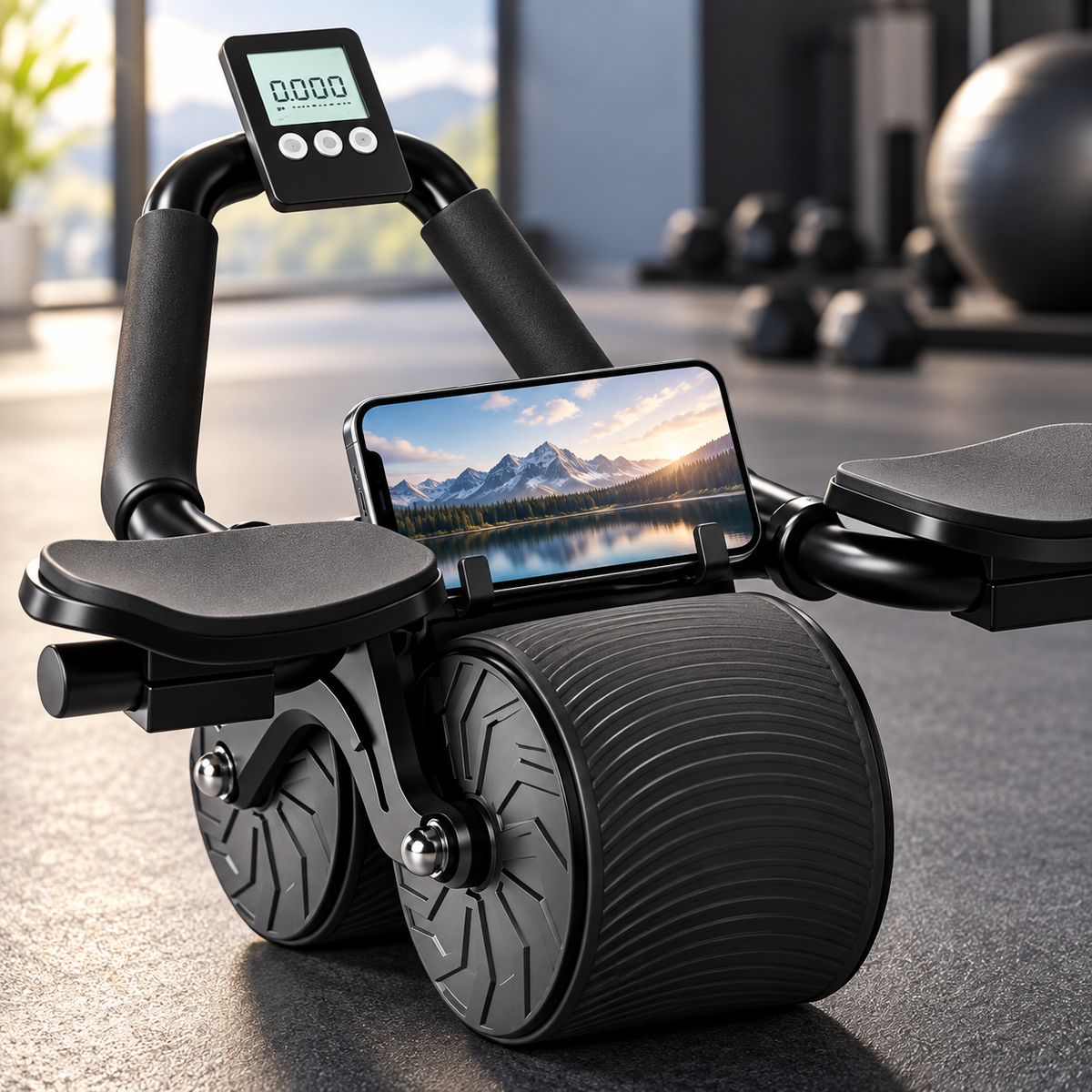 Automatic Rebound Ab Roller with Digital Display