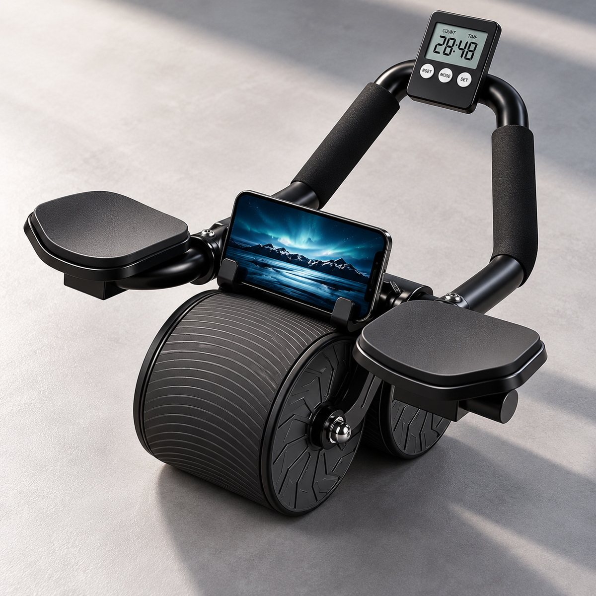Automatic Rebound Ab Roller with Digital Display